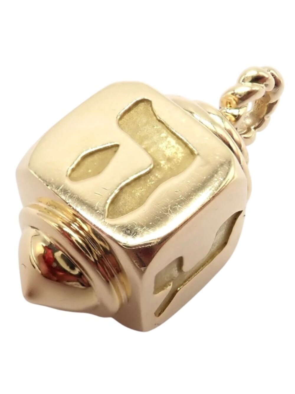 Ultra Rare Vintage Tiffany & Co. 18k Yellow Channukah Dreidel Charm Pendant - Picture 8 of 9